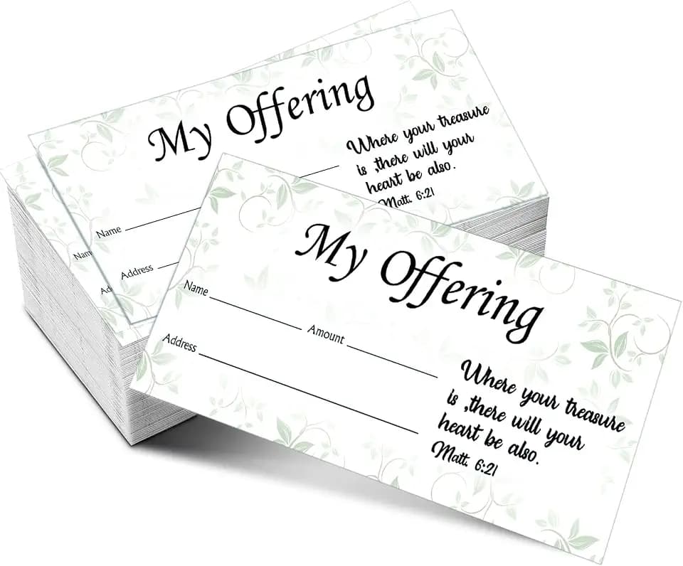 Eaasty 200 Pcs Church Offering Envelopes Bill Size Donation,Flower Style