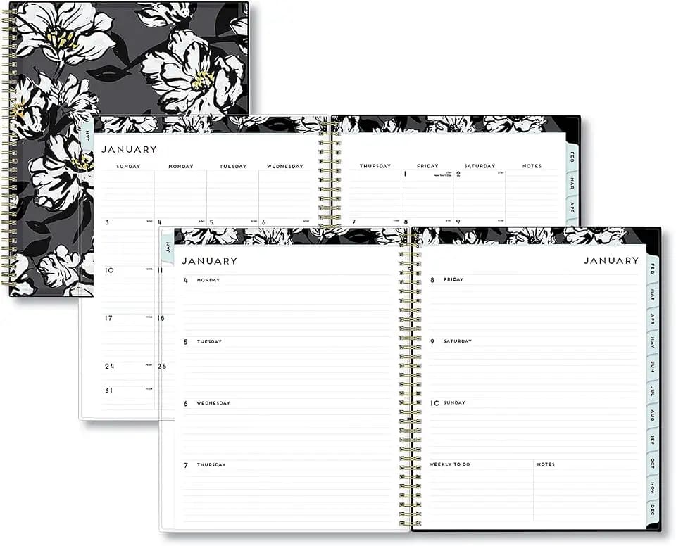 Blue Sky 2022 Weekly & Monthly Planner, 8.5" x 11", Flexible Cover, Wirebound, Baccara Dark (110211-22)