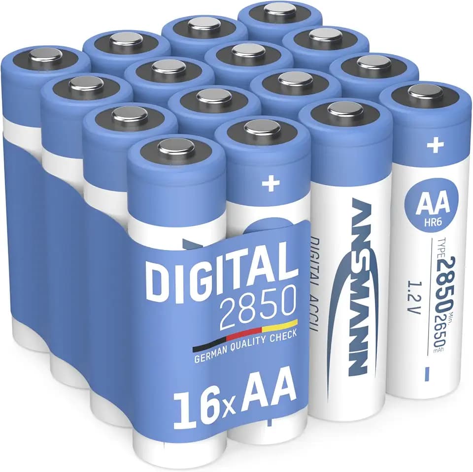 Ansmann 16x Akku Mignon AA 2650 mAh, Wiederaufladbare NiMH Batterien 1,2V