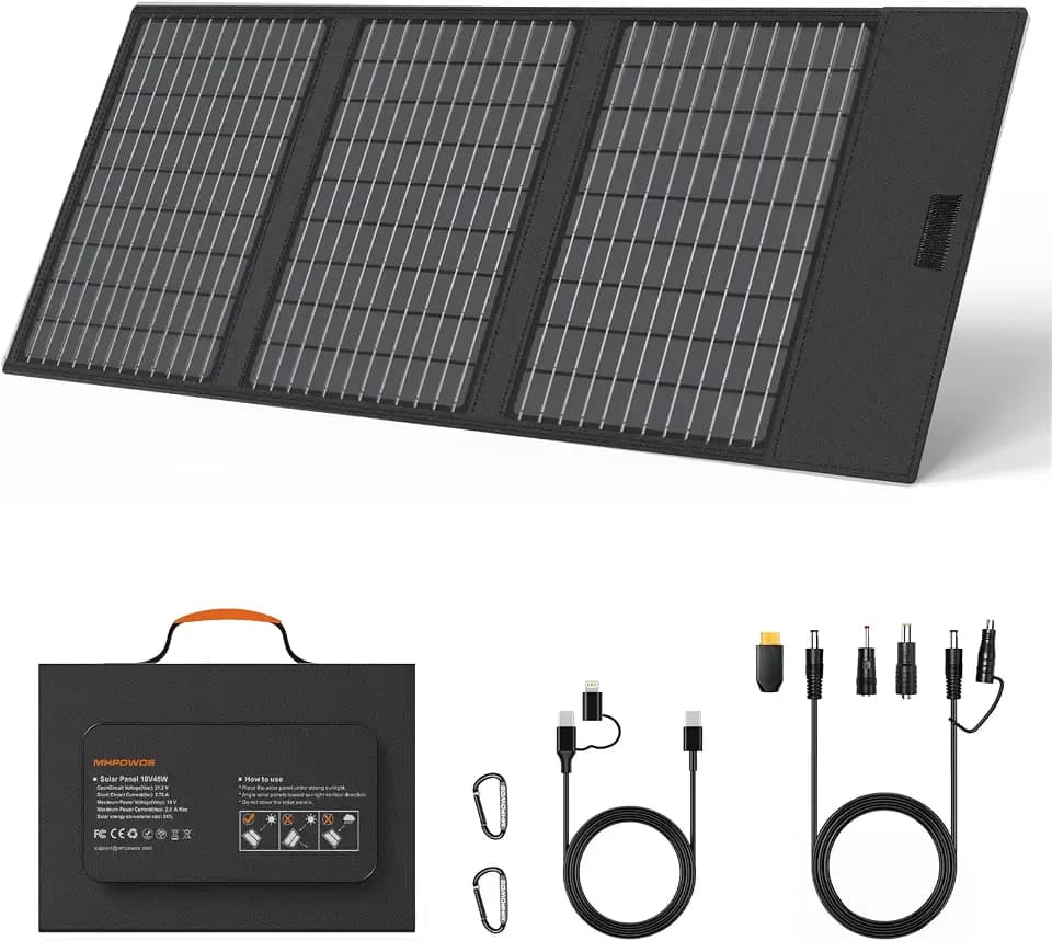 45W 18V Tragbares Faltbares Solarpanel mit 2 USB und 1 DC-Anschluss