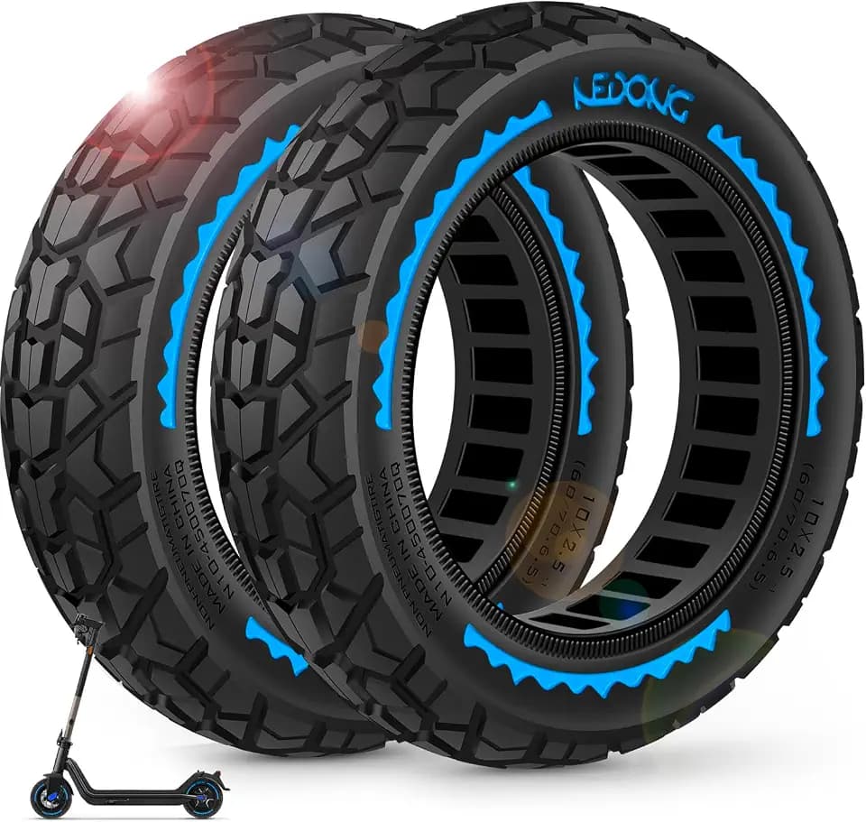 BANGTING 2PCS 60/70-6.5 E Scooter Reifen Tubeless - 10x2.50-6.5 Pannensichere Vollgummireifen, 10x2.50 Vollgummi Geländereifen für Ninebot G30/G30D/G30E/G30LP/G30D 2 und Xiaomi 5/5 Pro/5 Max (Blau)