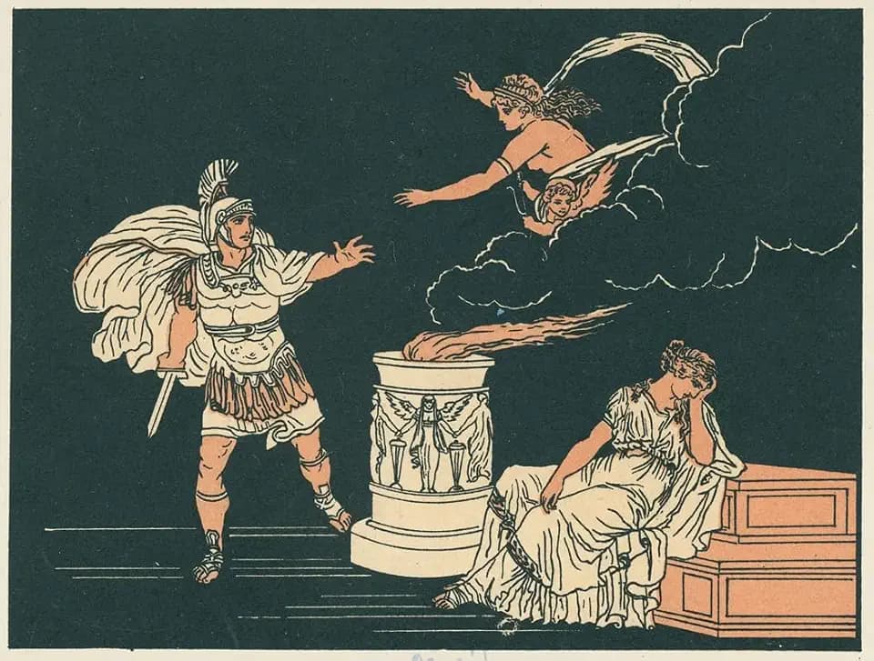 Aeneas and Helen (1878) Poster Print by Bartolomeo Pinelli (18 x 24)