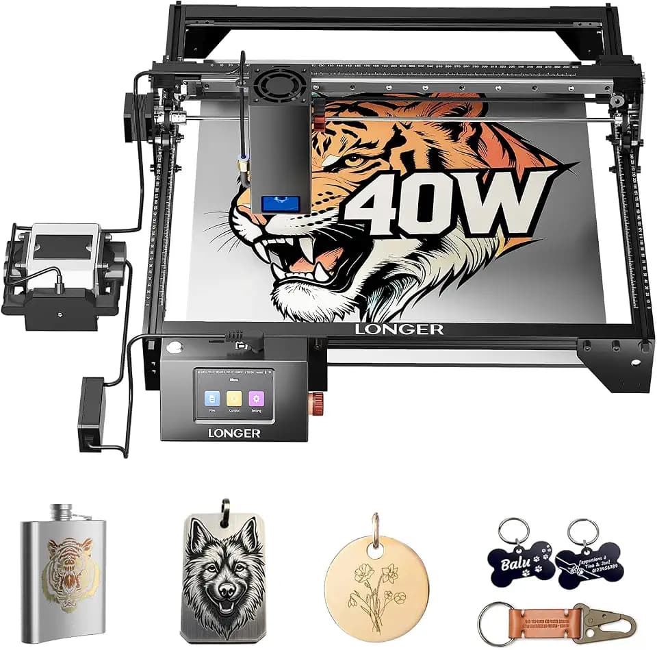LONGER Ray5 Laser Engraver and Cutter Machine, 40W Laser Cutter 385×385mm