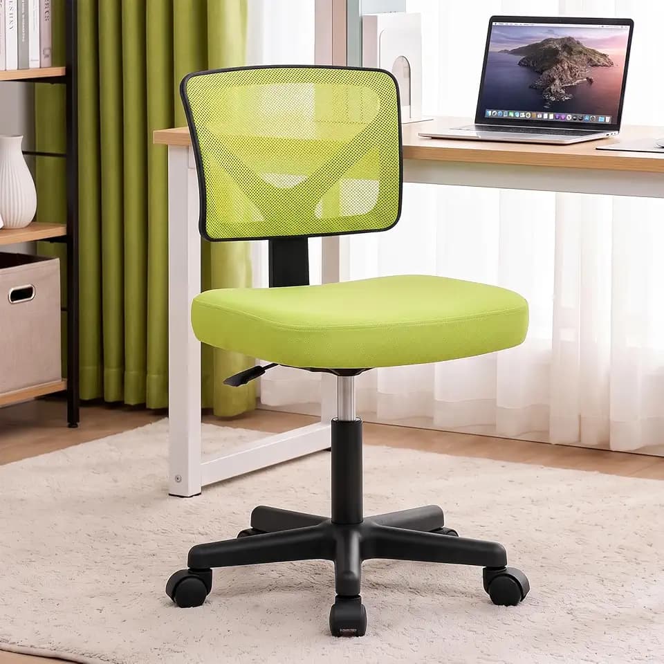 DUMOS Armless Small Desk Chairs, Ergonomic Home Office Mesh Chairs