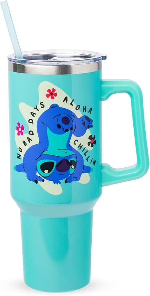 Silver Buffalo Disney Lilo and Stitch Aloha, Stainless Steel Tumbler, 40oz