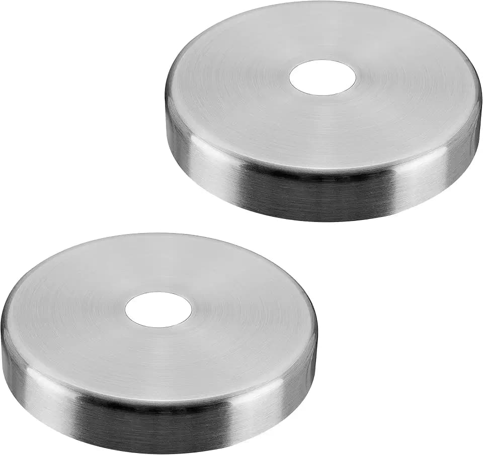 Aspen Creative 21506-22, Contemporary Chandelier & Light Fixture Canopy, Brushed Nickel, 5-1/8" Diameter, 1" Center Hole, 2 Pack