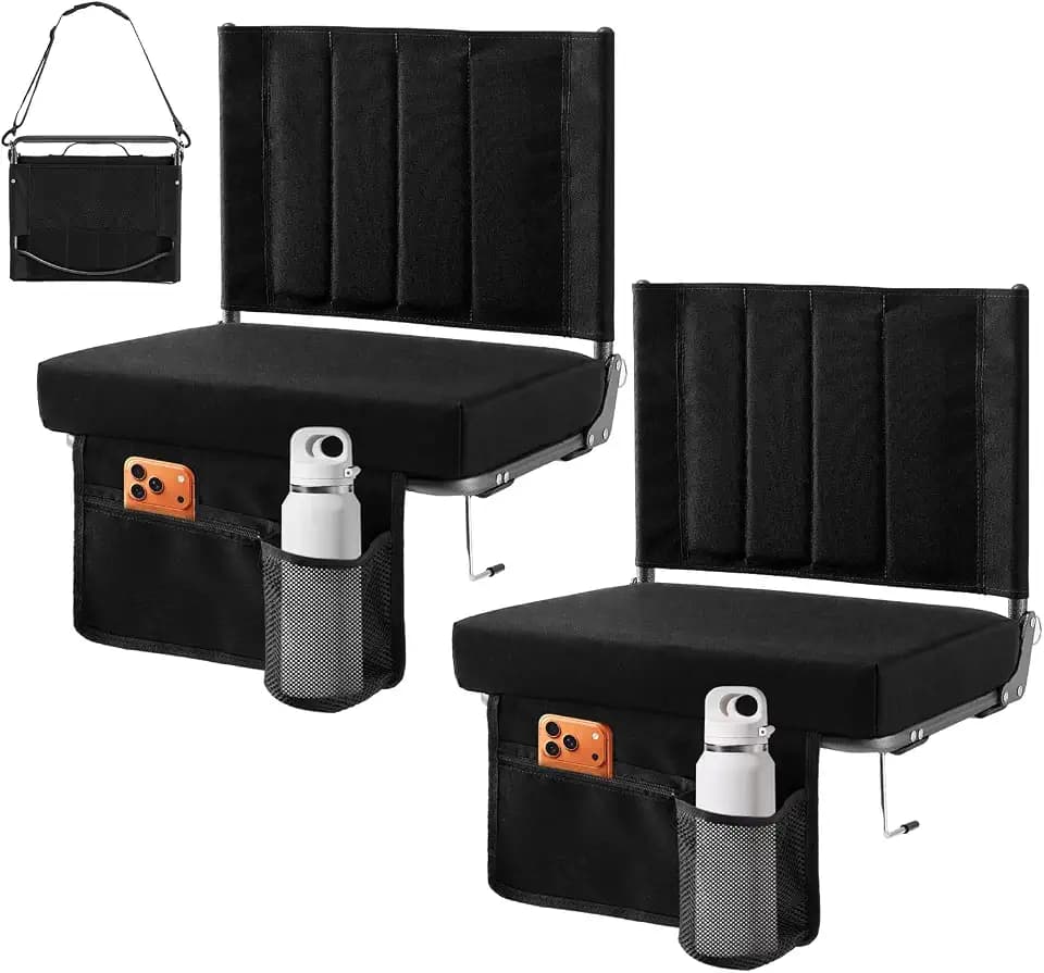 OLIXIS Stadium Seats with Back Support 2-Pack, Lightweight Bleacher Chairs