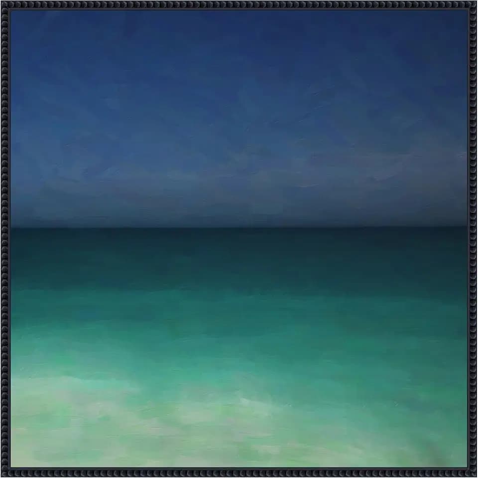 Amanti Art Framed Canvas Wall Art 30x30 Tropical Ocean by Lynann Colligan, Framed Wall Art Canvas, Abstract Artwork, Traditional Decor, Large Poster Painting for Living Room, Bedroom, Bathroom, Office
