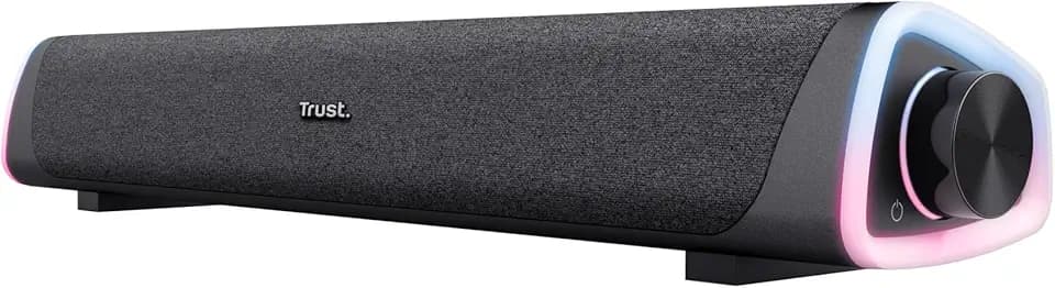 Trust Liro Soundbar PC Lautsprecher 12W, Stereo Computer Boxen, Schwarz