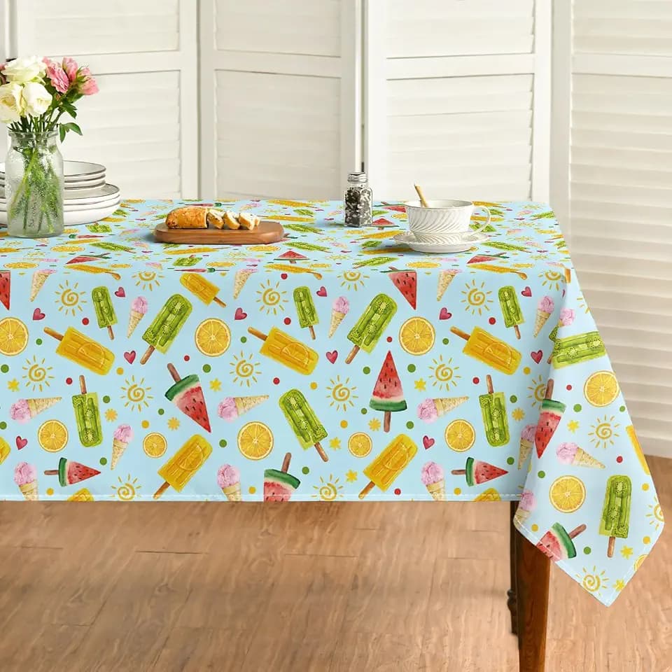 Horaldaily Summer Tablecloth 60 x 104 Inch Rectangular Tropical Popsicle