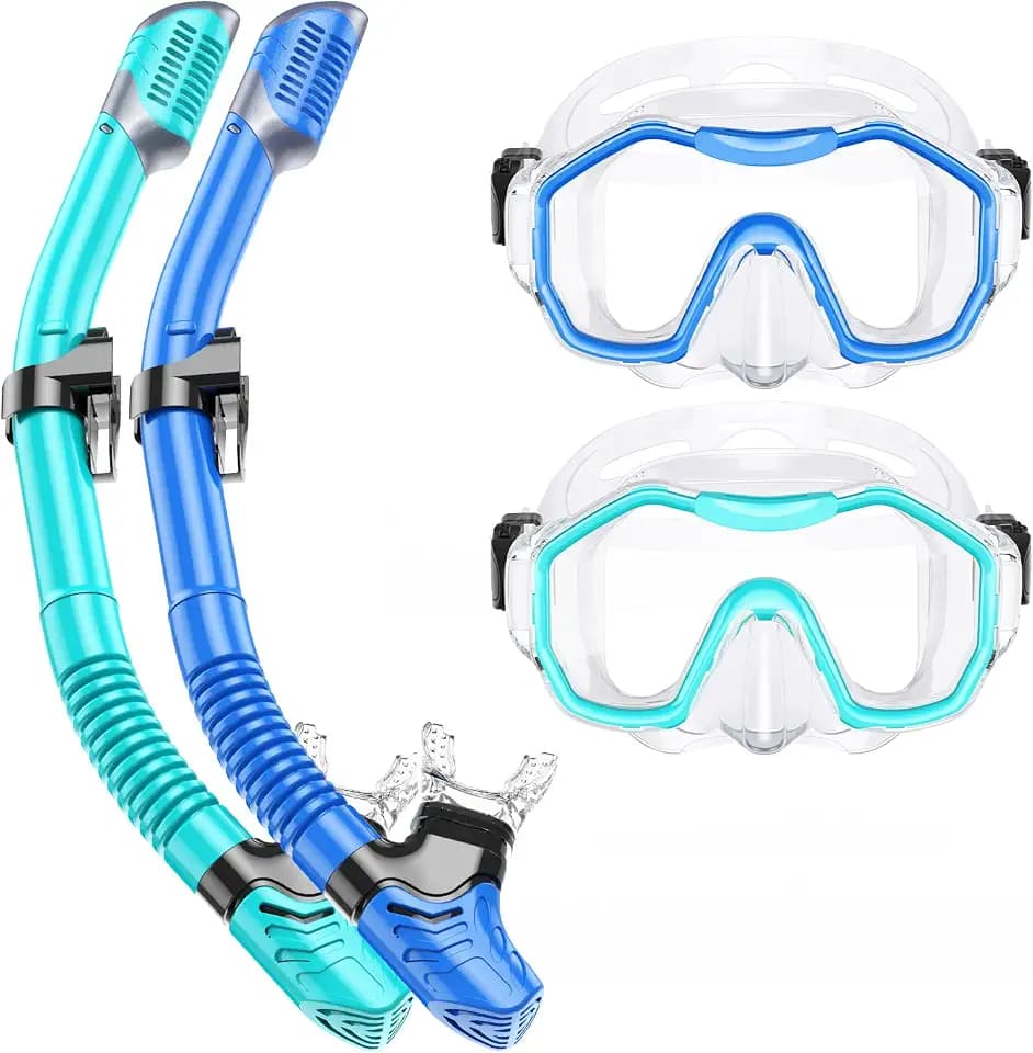 Snorkeling Gear for Adult Kid - Anti-Fog Mask with Top Dry Valve