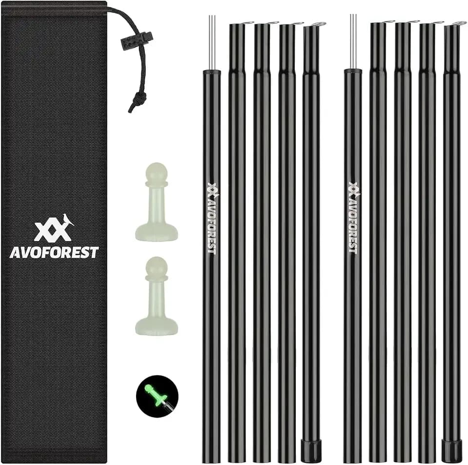 Tent Poles for Tarp, AVOFOREST Camping Tent Tarps Poles Adjustable Camping Accessories 75in Heavy Duty Poles Thicker Tent Pole with a Diameter of 0.63in for Backpacking Hiking Awning