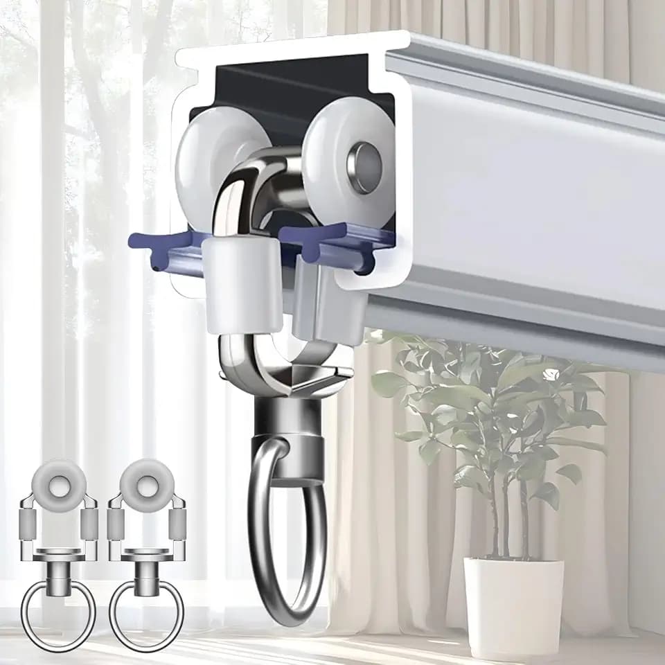 Ceiling Curtain Tracks, Curtain Track Wall Mount, Ceiling Mounted Curtains Track Rods Heavy-Duty Curtains Rails Ceiling Rod Tracks for Curtains with Rollers Hooks - White, 8.9ft (2.7m)