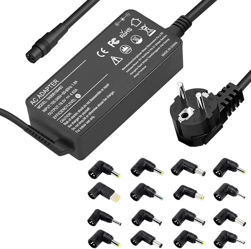 90 W Universal PC Kompatibel mit HP Asus Lenovo Dell Acer IBM Toshiba Samsung Sony Fujitsu Gateway Laptop Ultrabook Chromebook Netzkabel mit 16 Anschlüssen
