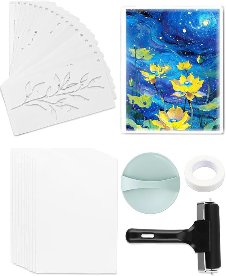 UCEC 32 Pack Gel Plate Printing Kit, Reusable 8x10 Gel Printing Plate