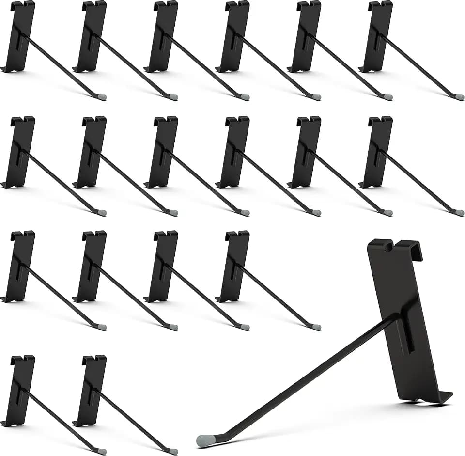 HUHOLE 50 Pack 6 Inch Black Gridwall Hooks Metal Display Hangers