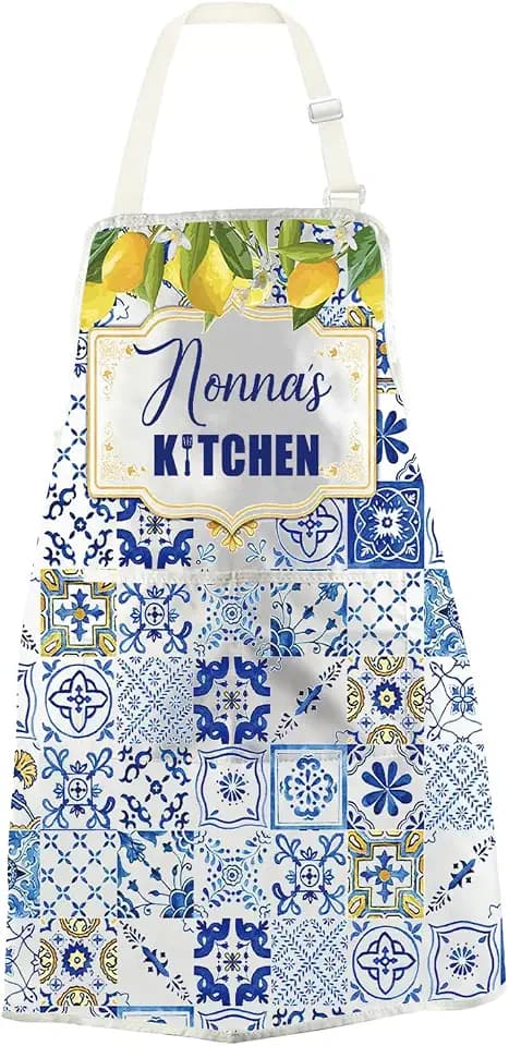 WCGXKO Nonna Gift Nonna Grandma Gift Nonna's Kitchen Apron Nonna Mother’s Day Gift Grandmother Gift