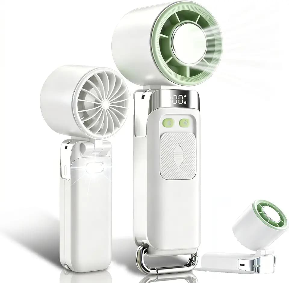 4 IN 1 Portable Fan with Cooling & Flashlight Featured, White