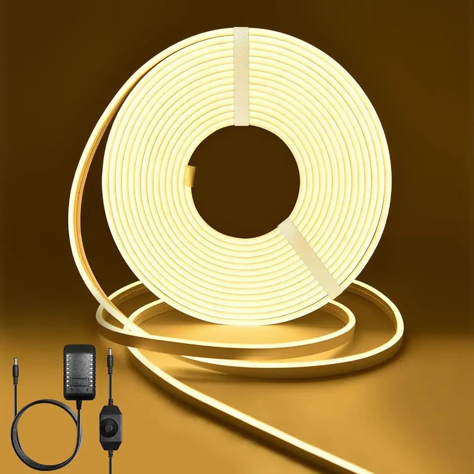 Neon Rope Lights, Dimmable LED Strip Light, Warm White, 16.4ft