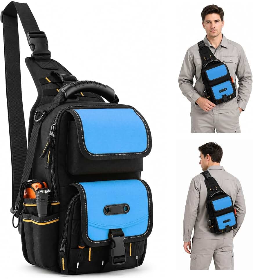 Mosthink Portable Small Tool Bag, HVAC Toolbag for Technician (Blue)