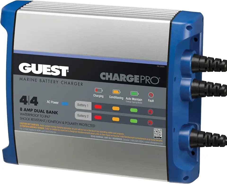 Guest 2707A Guest On-Board Battery Charger 8A / 12V, 2 Bank, 120V Input
