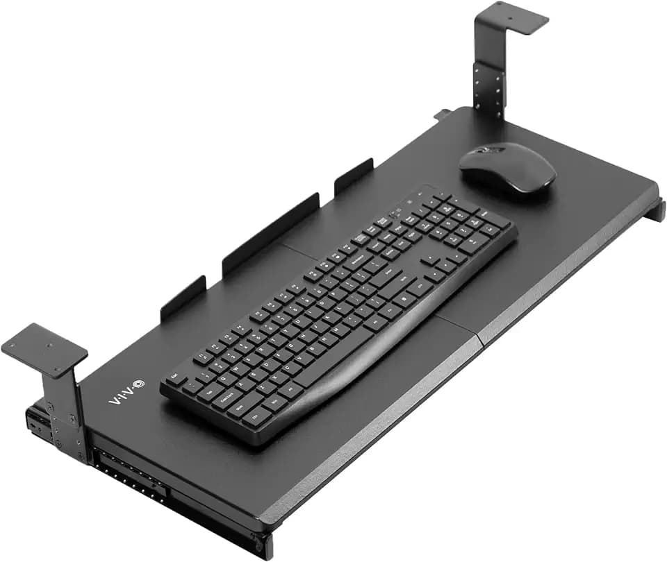 VIVO Black Under Desk 27 x 11 in Adjustable Keyboard Tray, MOUNT-KB27HB