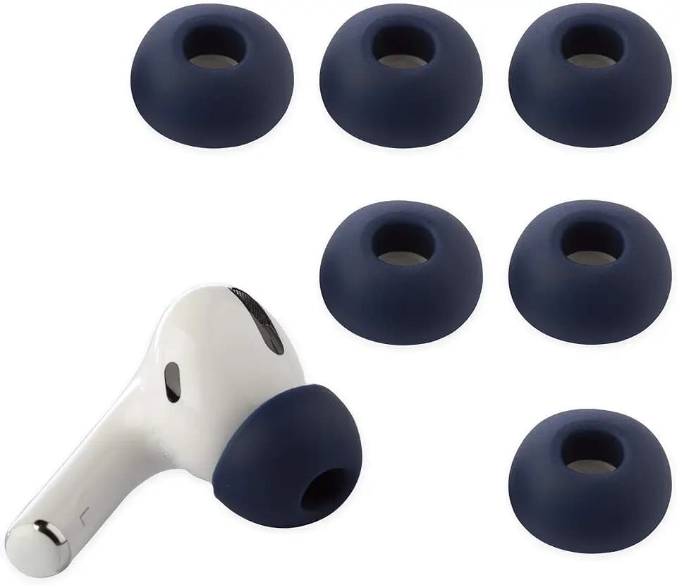 (L) 3 Paar (6 Stück) Silikonersatz-In-Ear-Ohrhörer für Airpods Pro. Dunkelblau