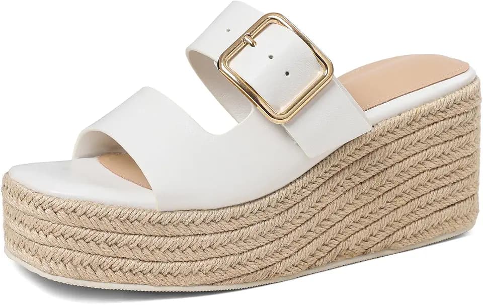 Platform Sandals for Women Summer Slip on Espadrille Wedges Slides