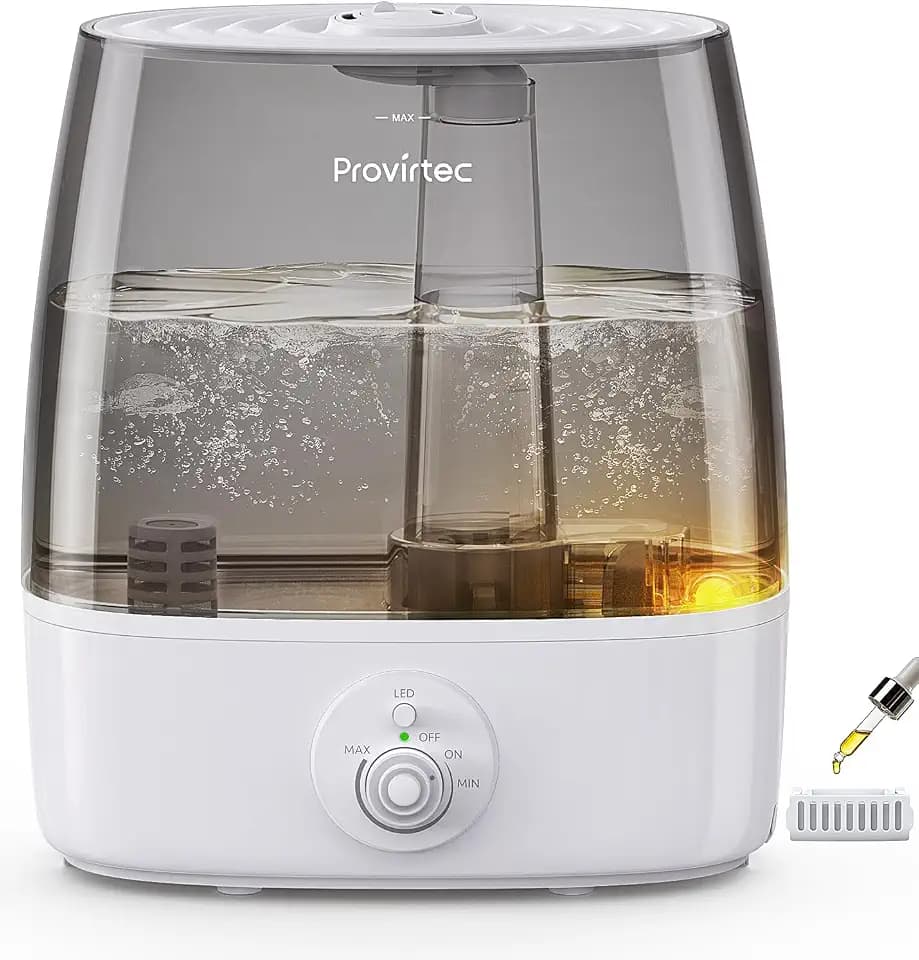 Provirtec 6.5L Stay Clean Tank Humidifier for Large Room, Top Fill Design