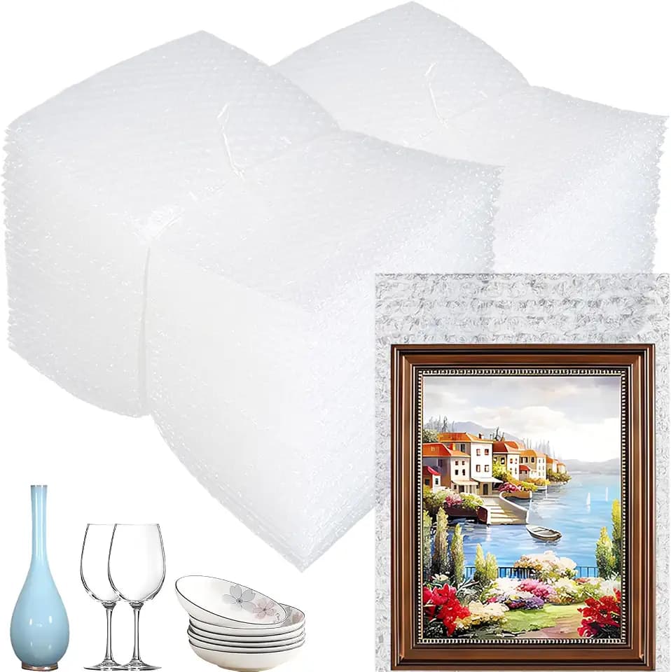 100PCS 6x8" Bubble Pouches, Clear Double-Wall Shockproof Protective Bags