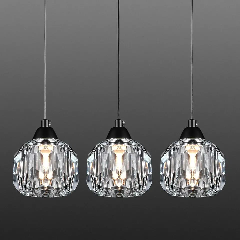 Weesalife Crystal Chandeliers for Dining Room Lights Fixture,3-Pack