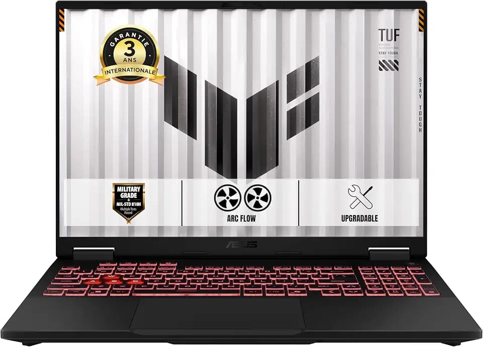 ASUS TUF Gaming A16-TUF608PP-RV067W 16 Zoll FHD+ 165Hz Laptop (AMD Ryzen9 8940HX bis zu 5,3 GHz, 32 GB DDR5, 1 TB SSD, NVIDIA® GeForce RTX5070 8GB GDDR7, Windows 11 Home) – Tastatur AZERTY