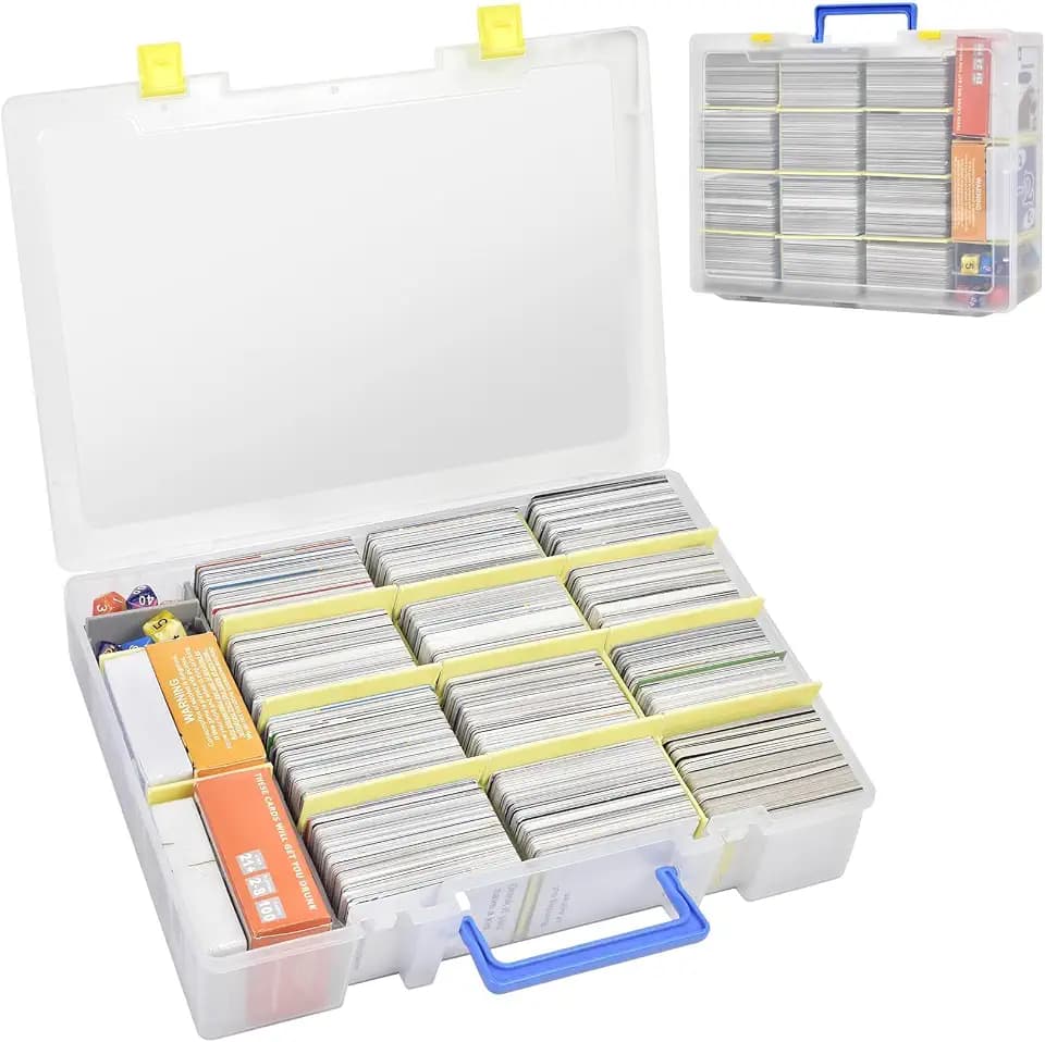 Xuerdon Trading Card Storage Box, 2300+ Cards, 12 Dividers - Multicolored