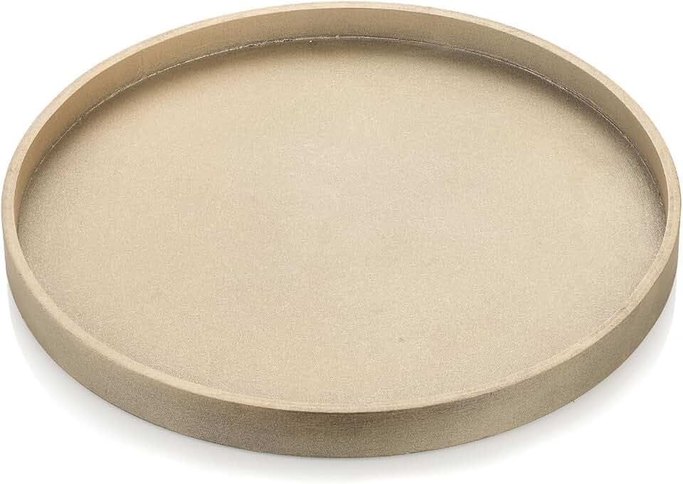Hanobe Round Decorative Tray for Coffee Table Decor, Modern Matte Finish