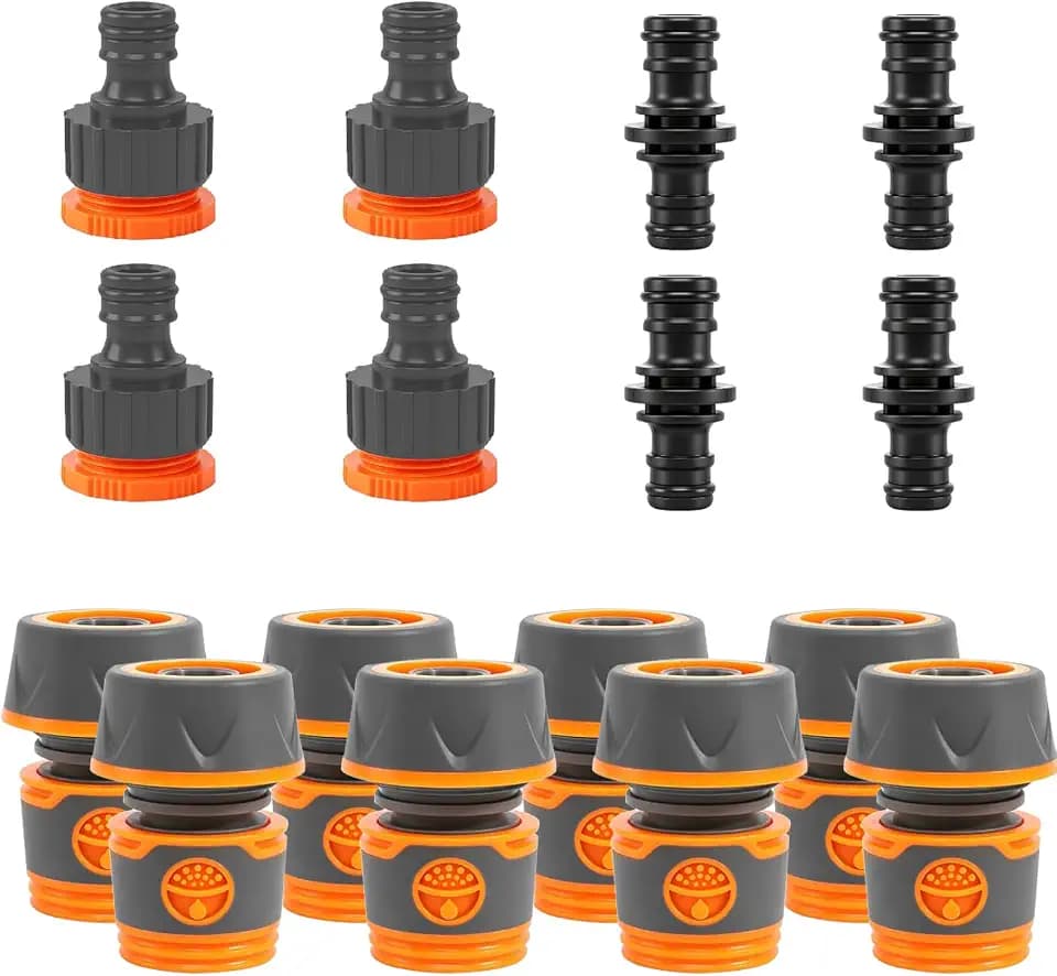 16-teiliges Set Schlauchverbinder 3/4 Zoll für Garten, Auto und Haushalt