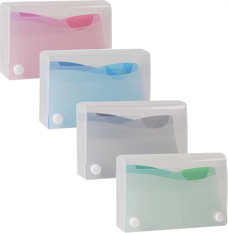 Filexec Products Wave, 3" x 5" Index Card Case, Assorted, Pack of 4 (50484-2028)