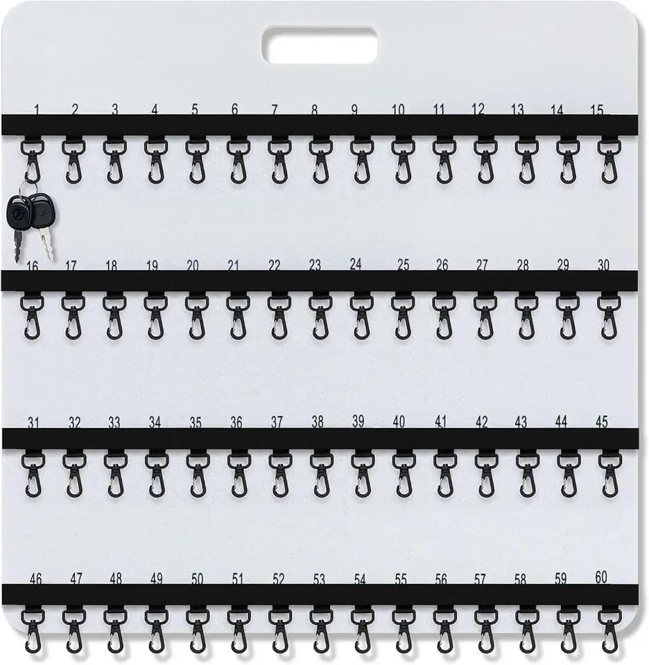 Colingmill 24'' x 24'' Key Rack Wall Mount with 38 Numbered Self Closing Hooks Felt Key Holder Board Storage for Car Dealer Property Manager Valet Parking Residential Small Businesses