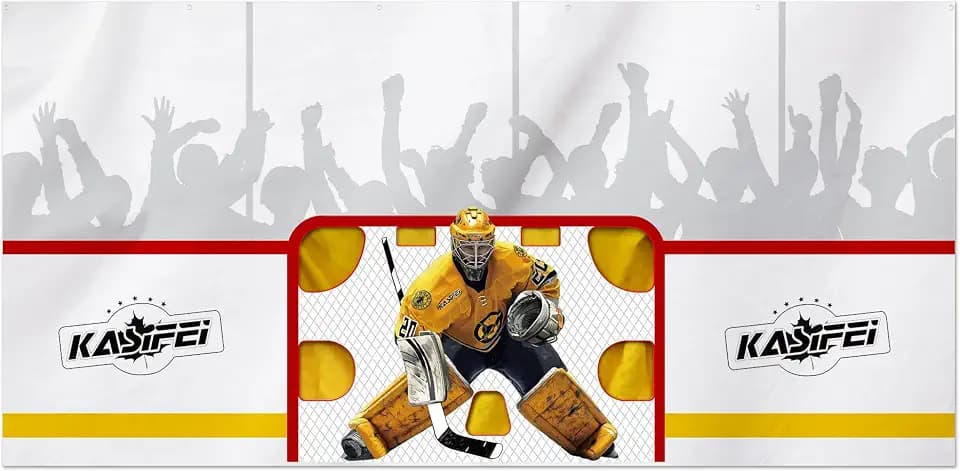 kasifei – 8' x 16' Heavy Duty Hockey Shooting Tarp – Built-in Shooter Tutor – Great Hockey Net Replacement – Training Equipment for All Skill Levels - Garage & Wall Protection
