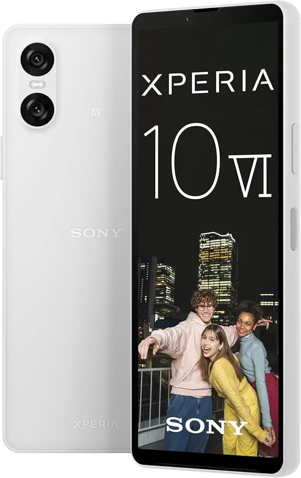 Sony Xperia 10 VI (5.000 mAh Akku, 6,1 Zoll 21:9 OLED, DREI optische Brennweiten, Leicht und kompakt, 3,5mm Audio, Android 14, IP65/68, Dual SIM, weiß