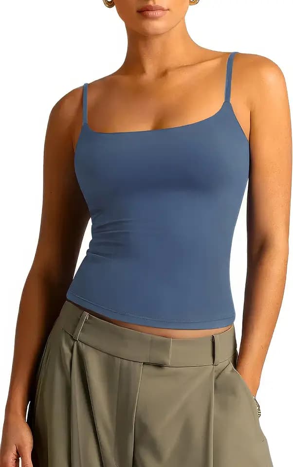 SUUKSESS Women Cotton Double Layer Unpadded Cami Summer Basic Going Out Tops