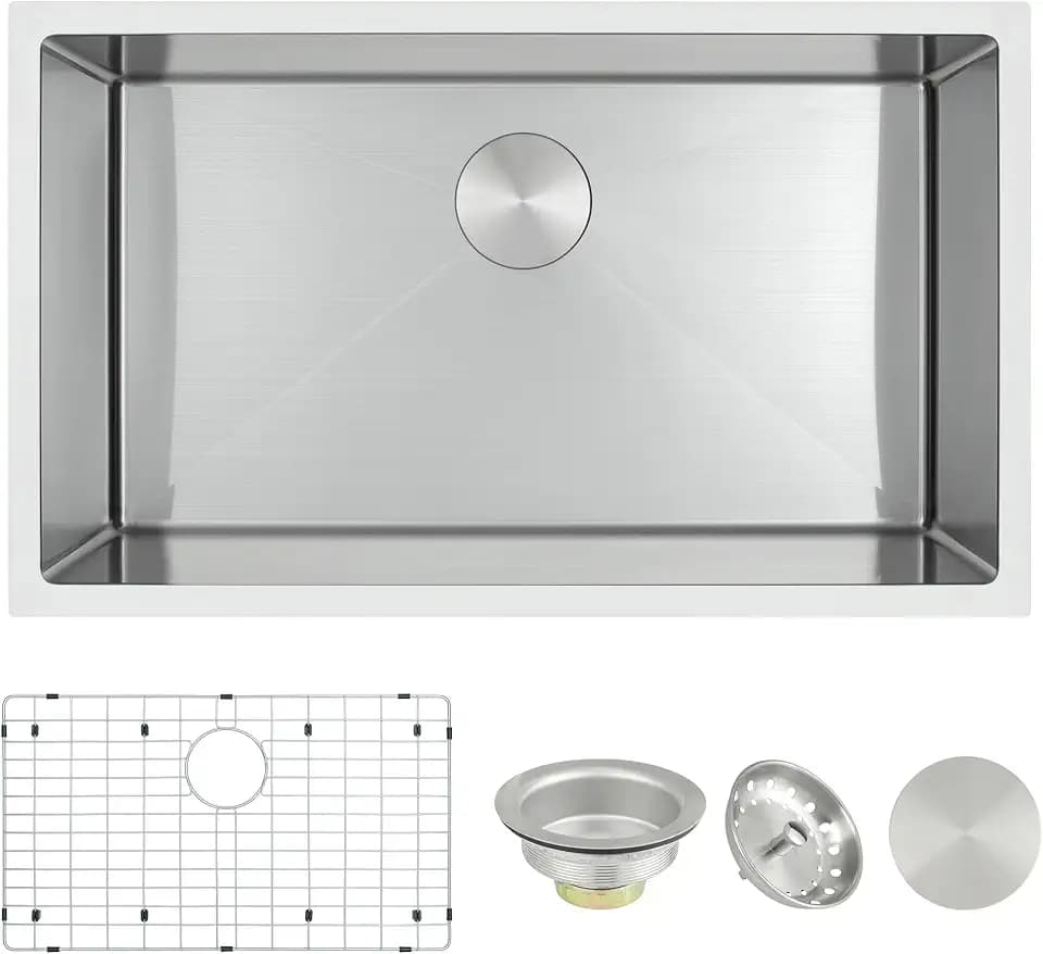Undermount Kitchen Sink 30X18 inch,Large Single Bowl Kitchen Sink