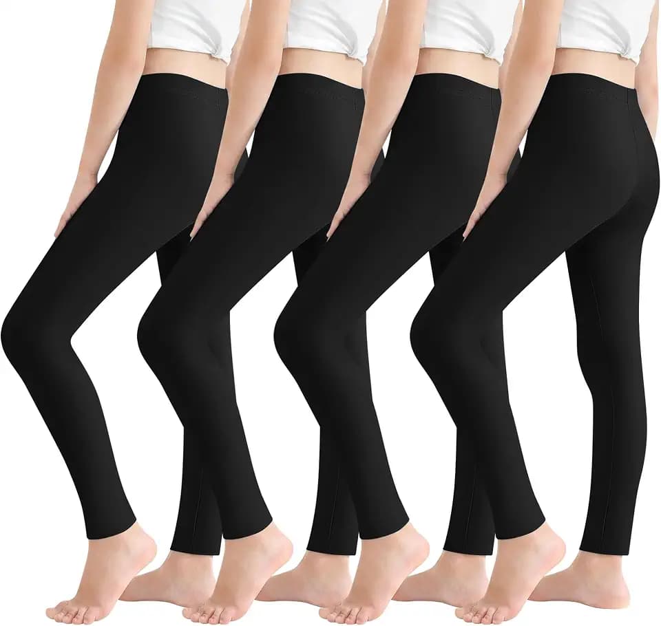 Resinta 4 Pack Girls Leggings Full Length Tight Pants 6-16 Years