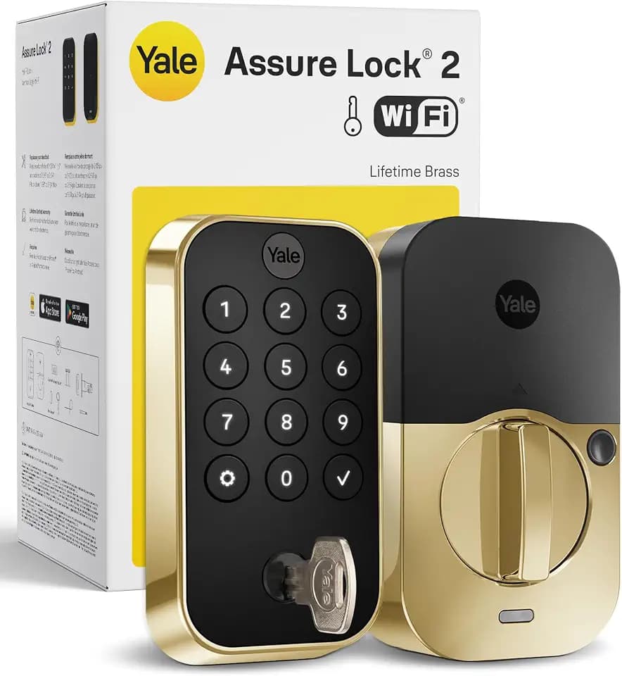Yale WiFi Smart Lock Deadbolt with Keypad, Keyless Entry, Lifetime Brass