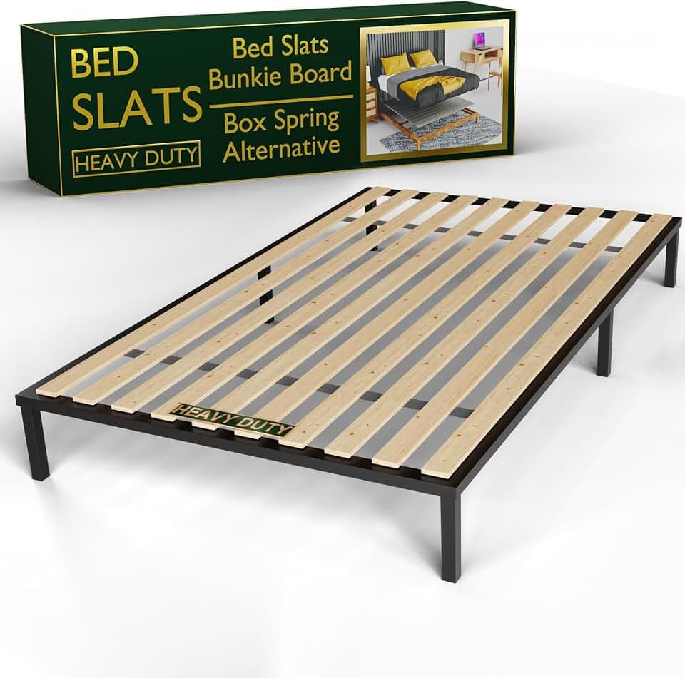 Wooden Full Bed Slats for Support Under Mattress – Replacement Wood Slats for Full Size Bed Frame – Under Mattress Support Without Extra Height – 3.38-Inch Standard Width