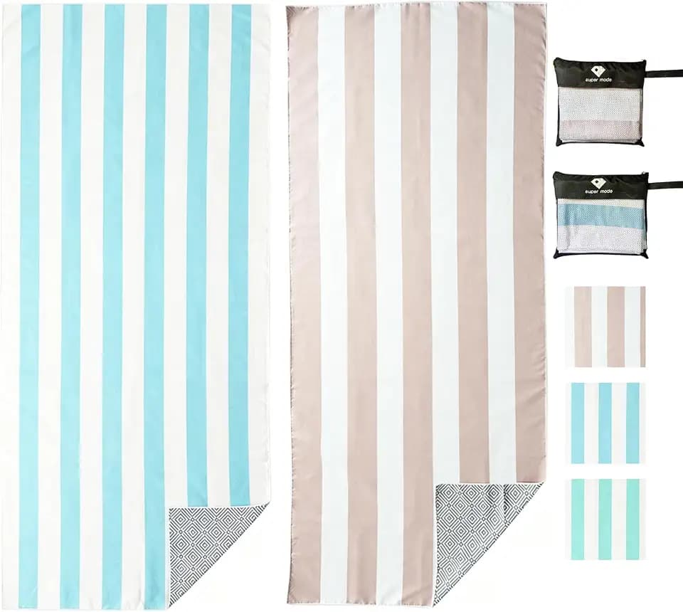 2 Pack Microfiber Beach Towel, 75'' x 35'' Quick Dry Beach Towel