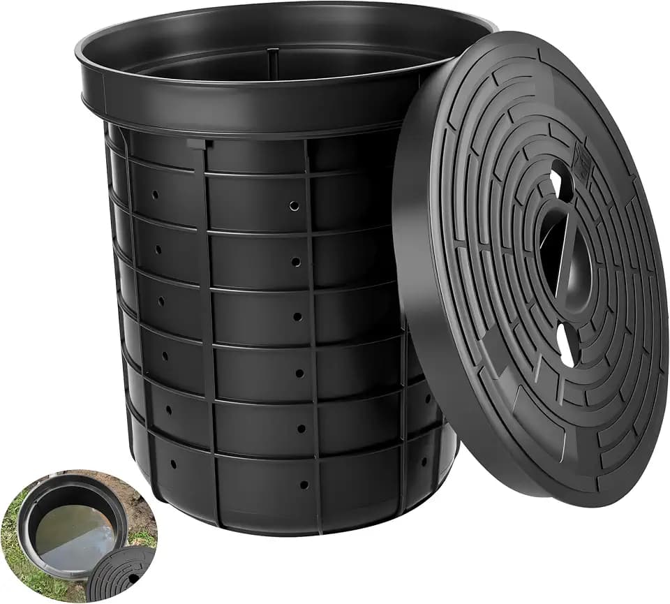 13 x 10.2 x 15'' Medium Perforated Sump Pump Basin and Lid Combo