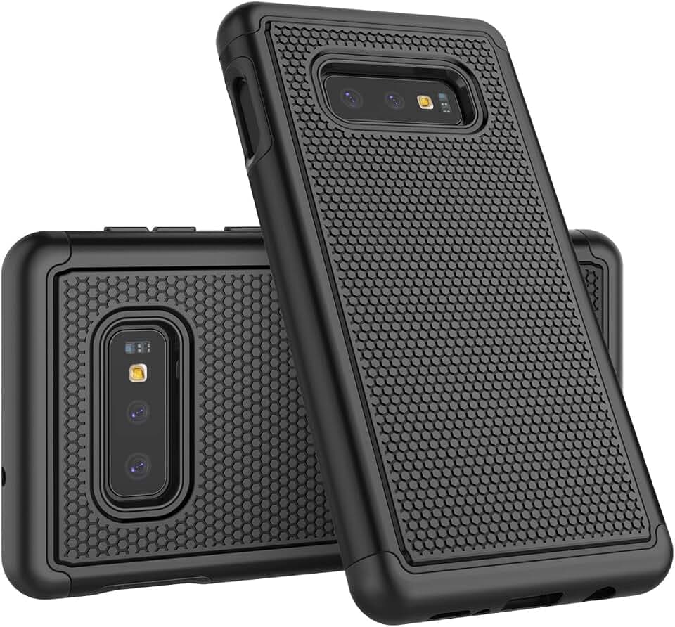 Galaxy S10e Case, Phone Case for Samsung Galaxy S10e, Tinysaturn Heavy Duty Shockproof Rugged Cover Hard Plastic & Soft Silicone Dual Layer Protective Bumper Phone Case for Samsung Galaxy S10e-Black