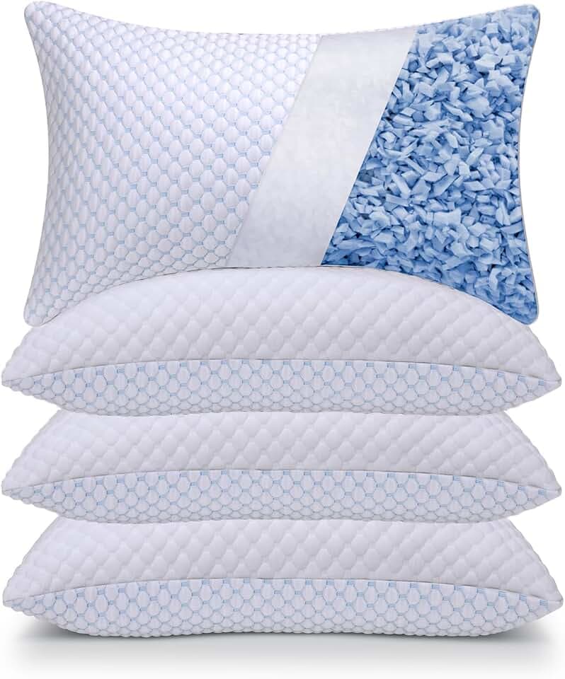 OSBED Shredded Memory Foam Pillows King Size 4 Pack