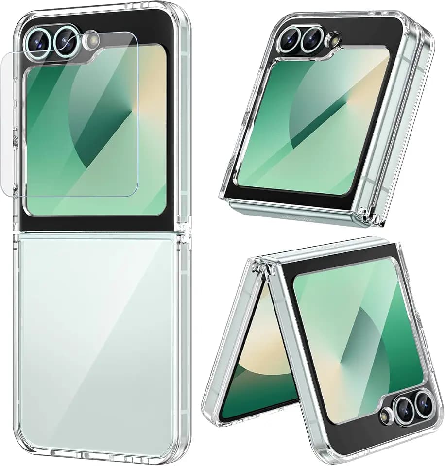 Doeshine Hülle für Z Flip 7 FE/Z Flip 6 Dünn,Displayschutzfolie,Transparent