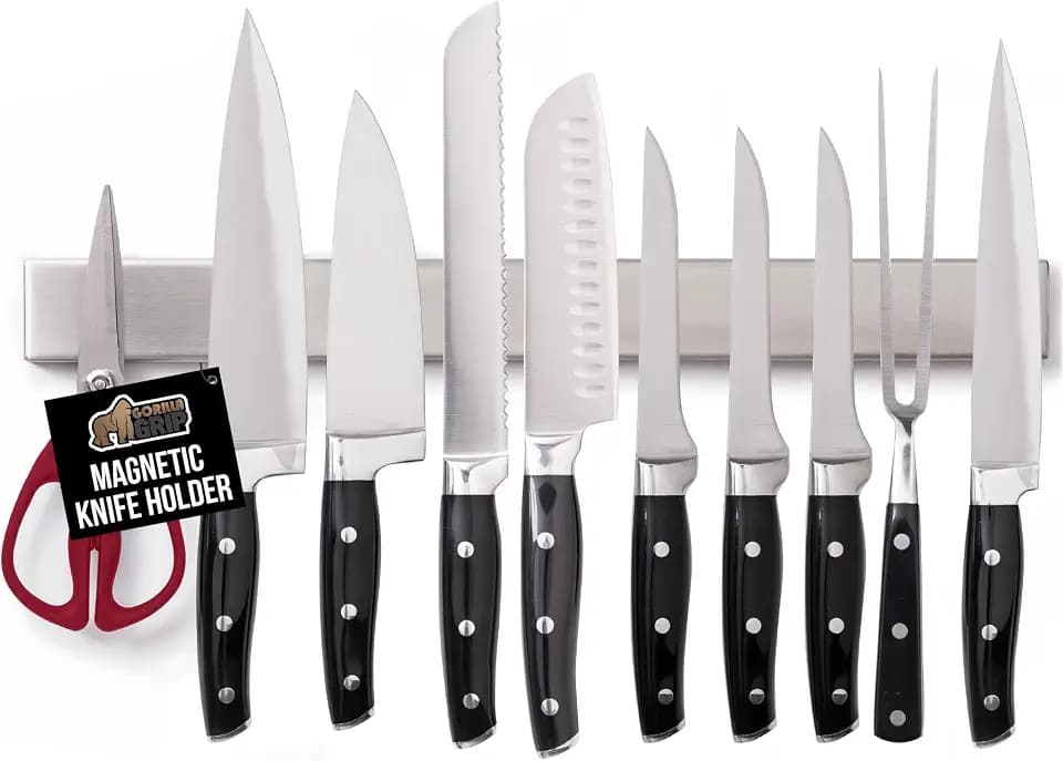 GORILLA GRIP 304 Stainless Steel Magnetic Knife Holder Strip, 18 Inch